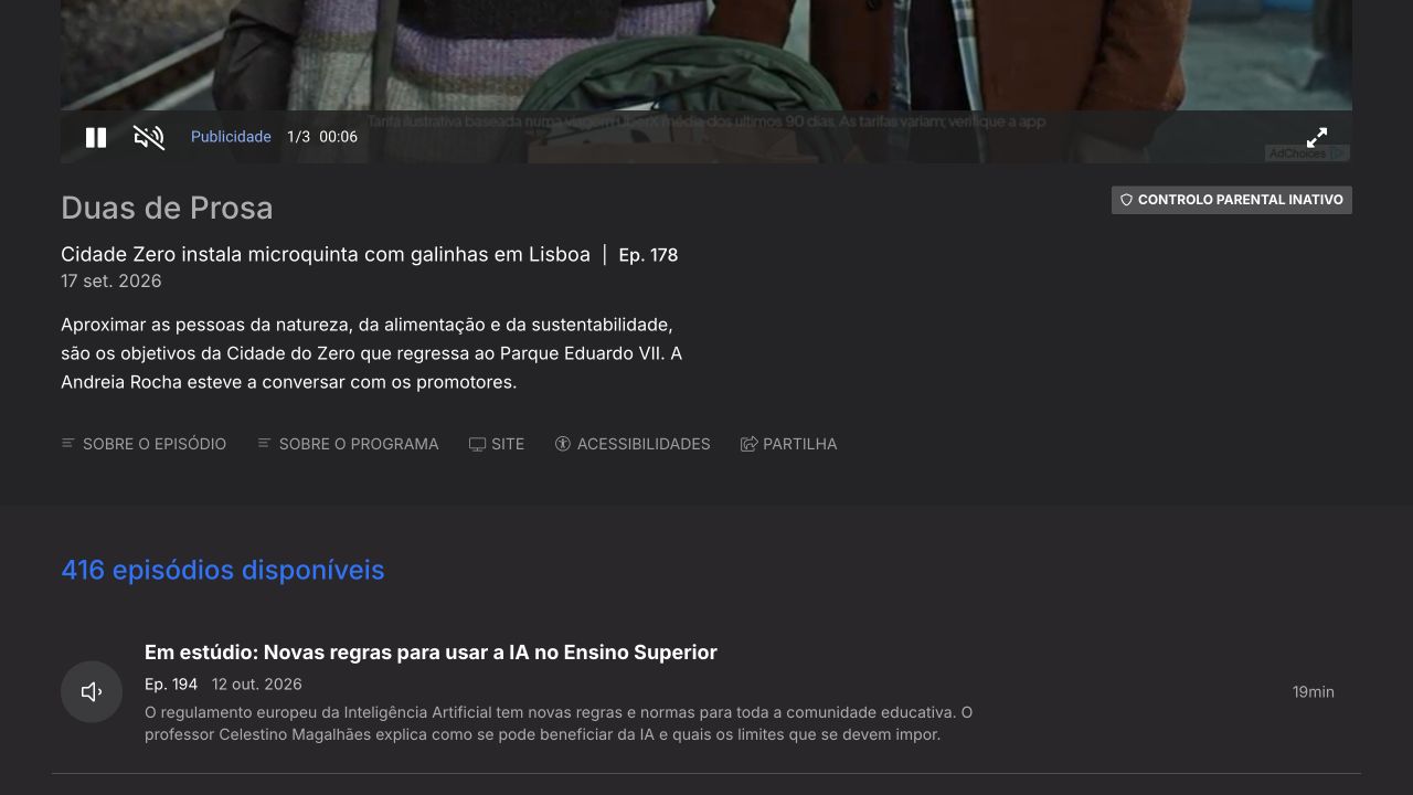 Captura de Antena 1 / Duas de Prosa