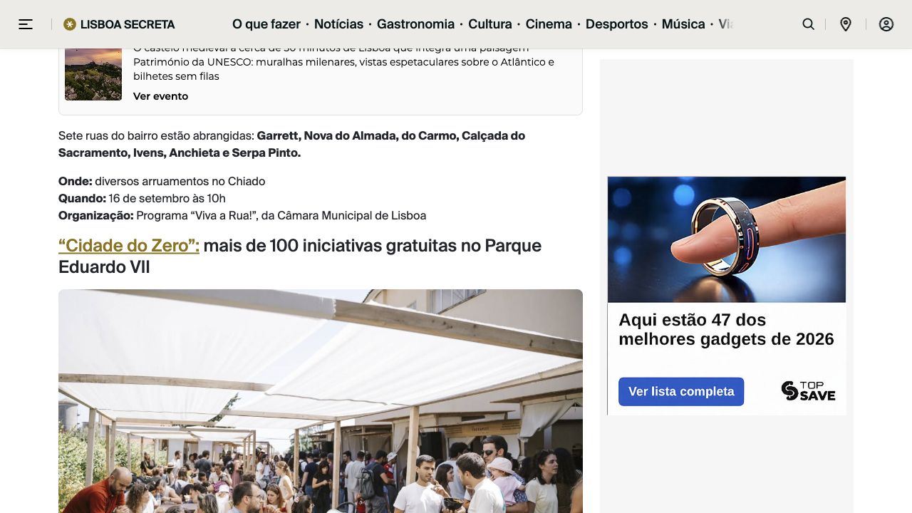 Captura de Lisboa Secreta / menção ao evento