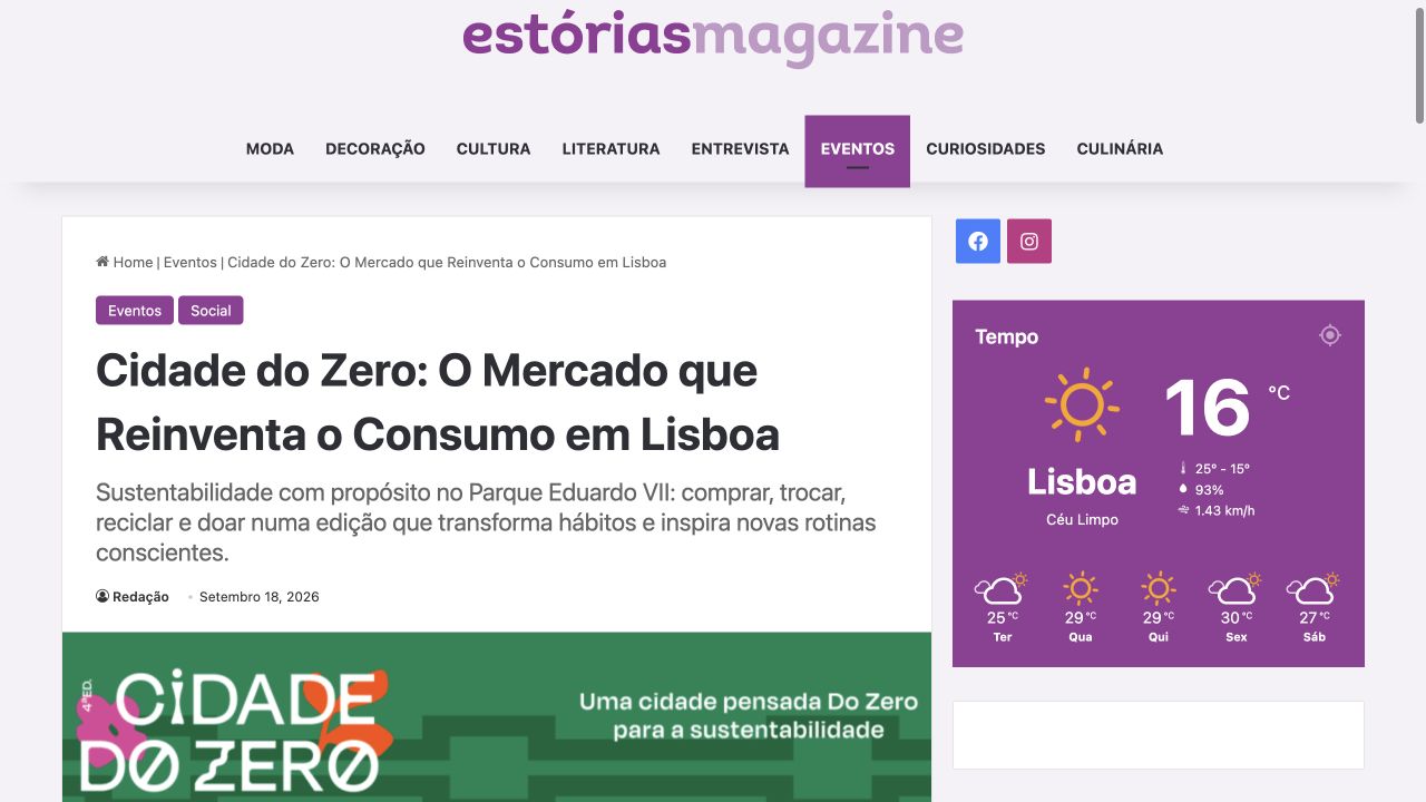 Captura de Estórias Magazine